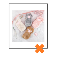 Etui kattenpoot roze fluffy